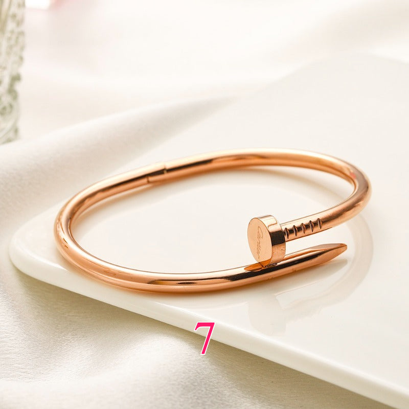 304 Stainless Steel Nail Wrap Bangle Bracelet - Style Options
