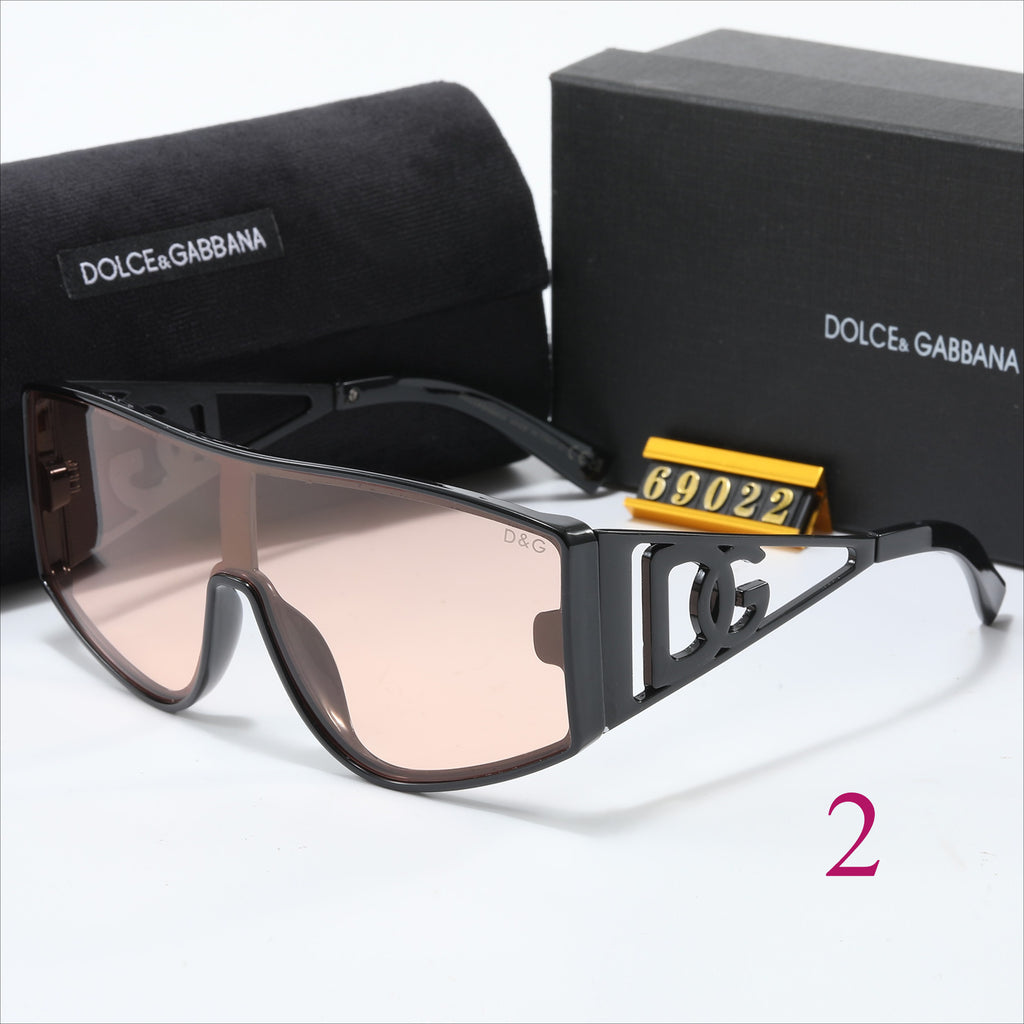 Gafas de sol tipo escudo de parte superior plana con logo en las patillas