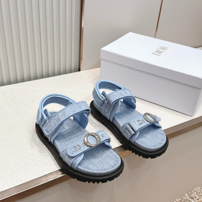 Double-Strap Platform Sandals with Ankle Strap