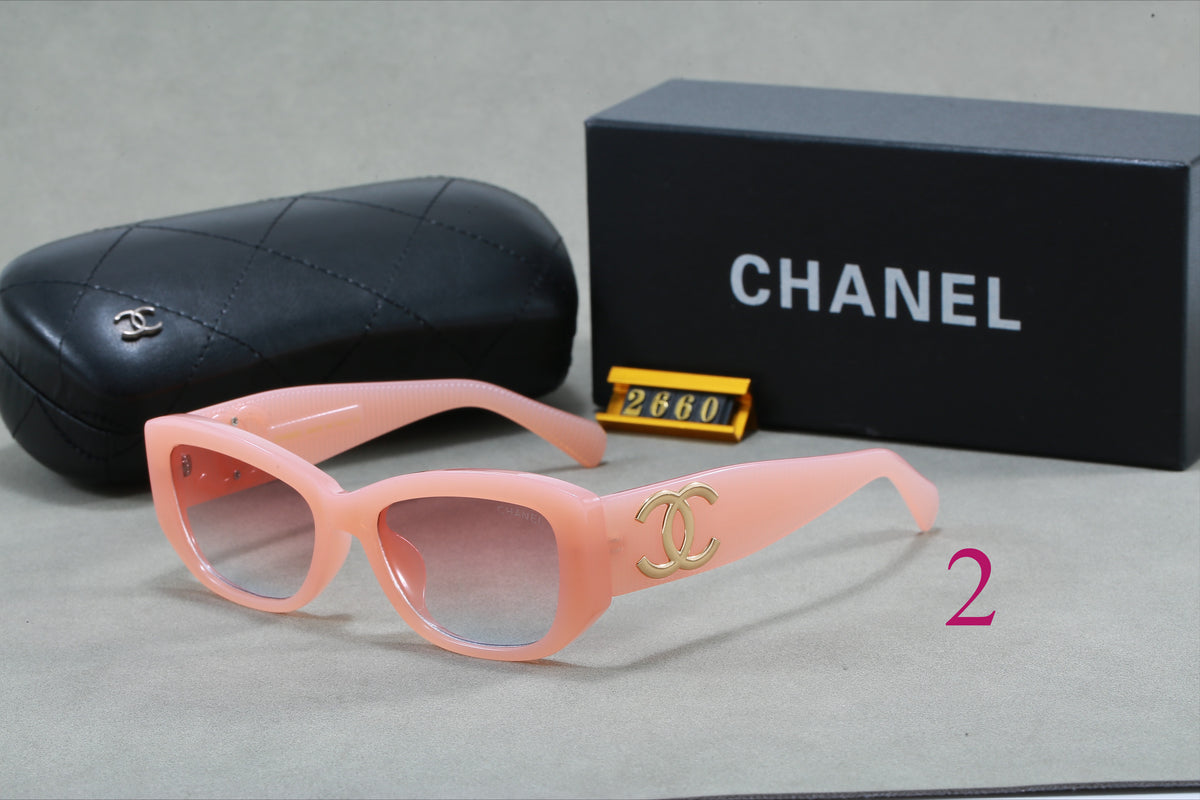 Gafas de sol cat-eye redondeadas con varillas con logotipo entrelazado