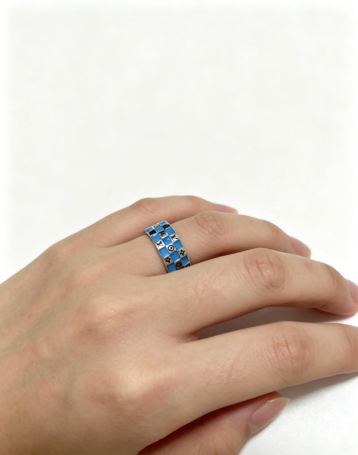 Checkerboard Band Ring - Sizes 6–11