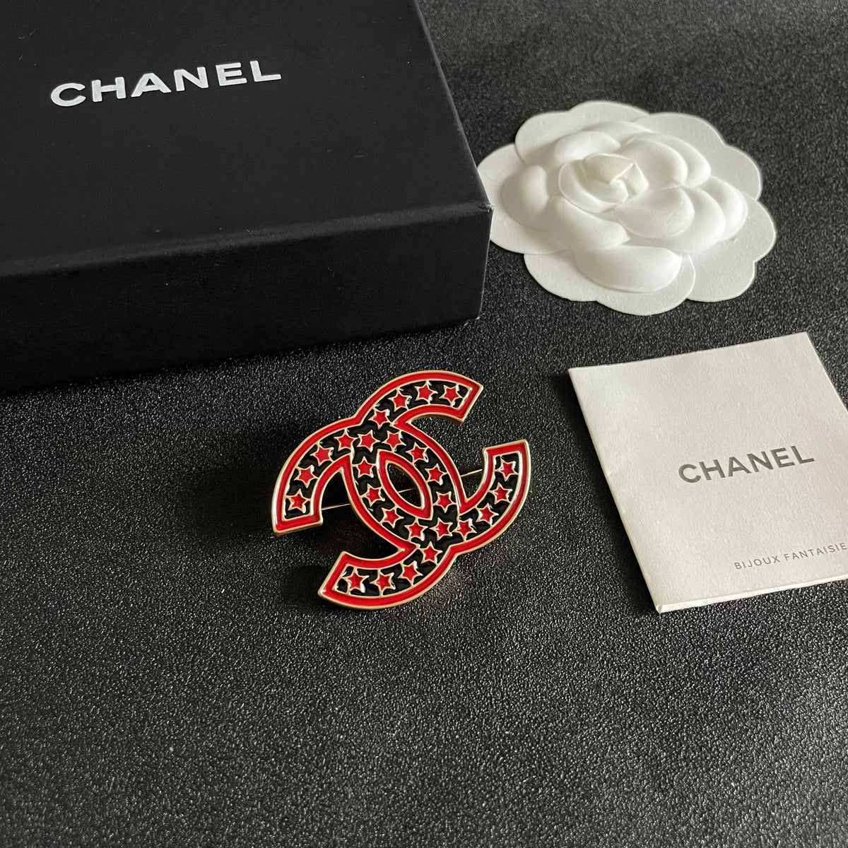 Red Outline Emblem Brooch