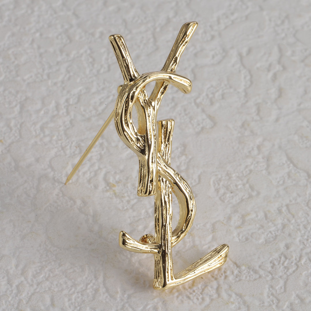 Fine Openwork Letter Emblem Brooch