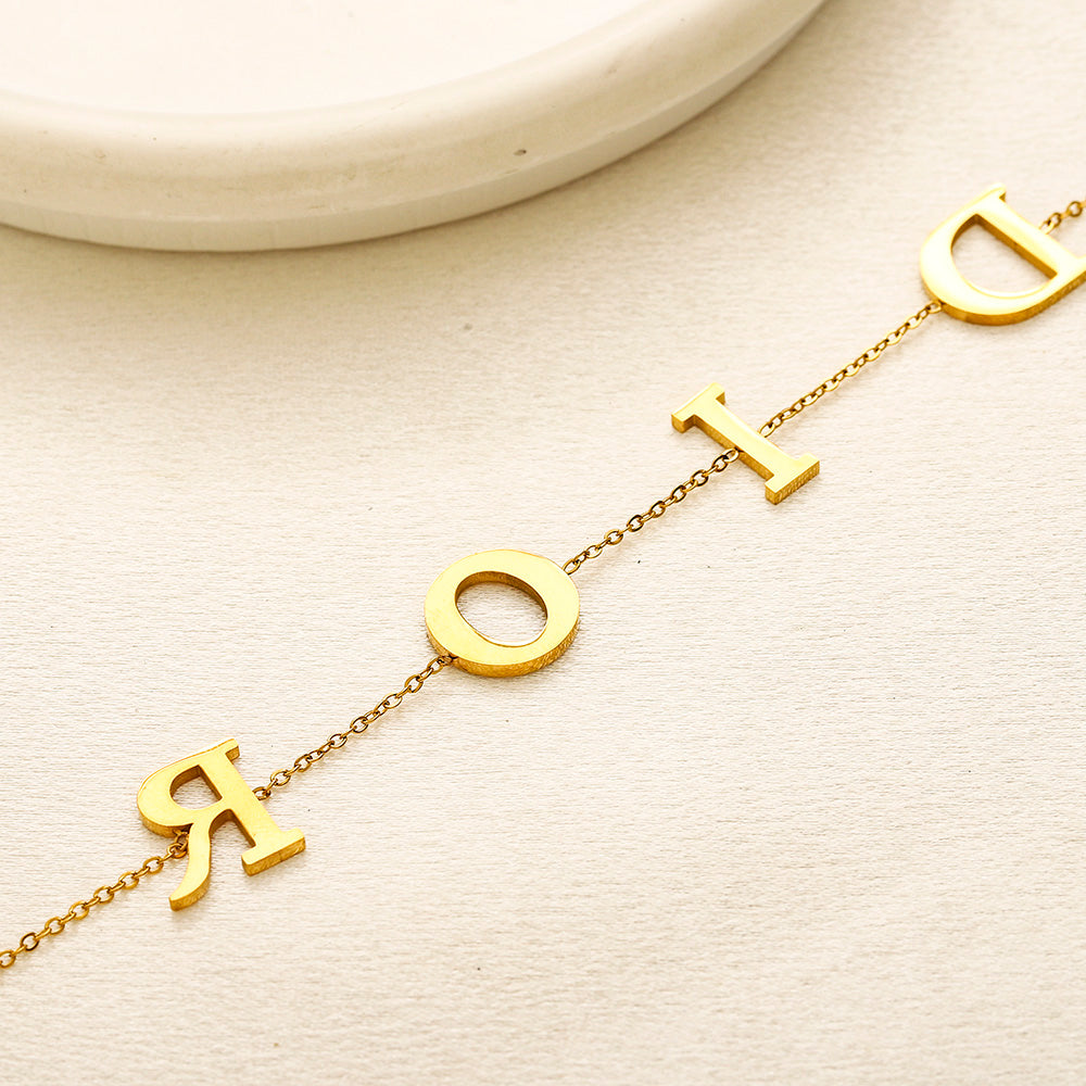 304 Stainless Steel Letter Station Bracelet & Necklace - Individual or Set