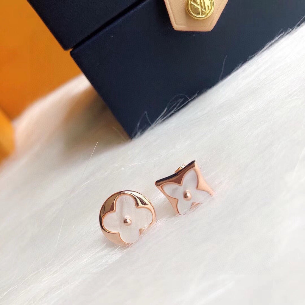 Asymmetric Floral Stud Earrings