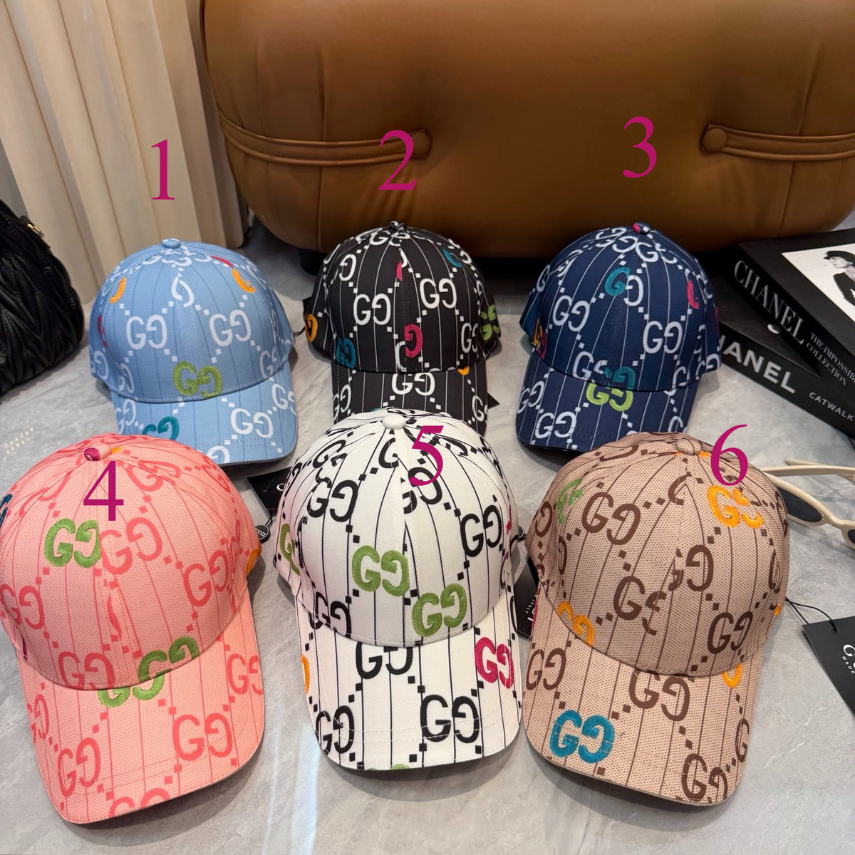 Colorful Outline Monogram Baseball Cap