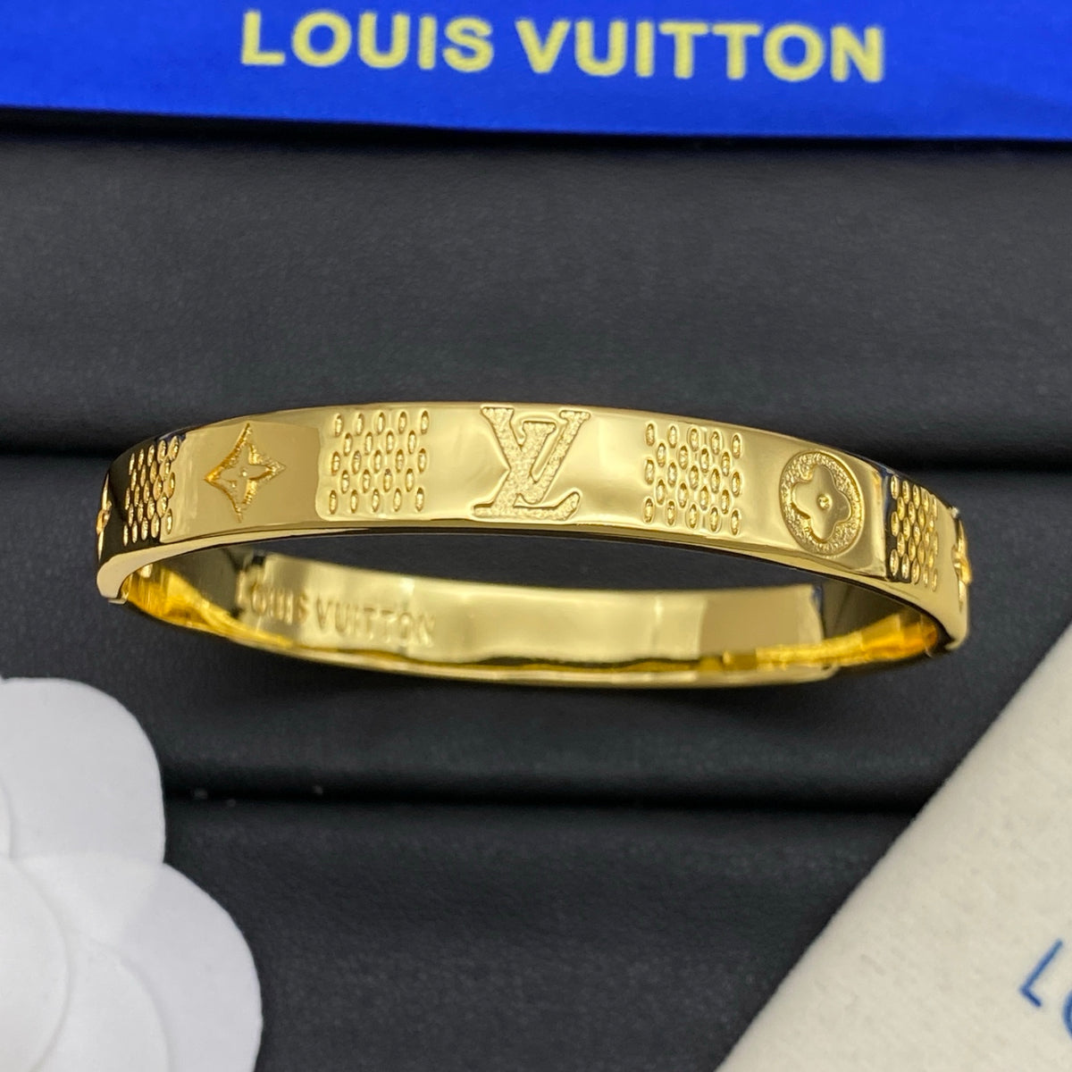 Engraved Monogram Band Bangle Bracelet