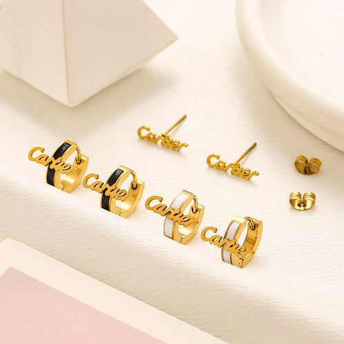 304 Stainless Steel Assorted Stud Earrings - Three-Style Set