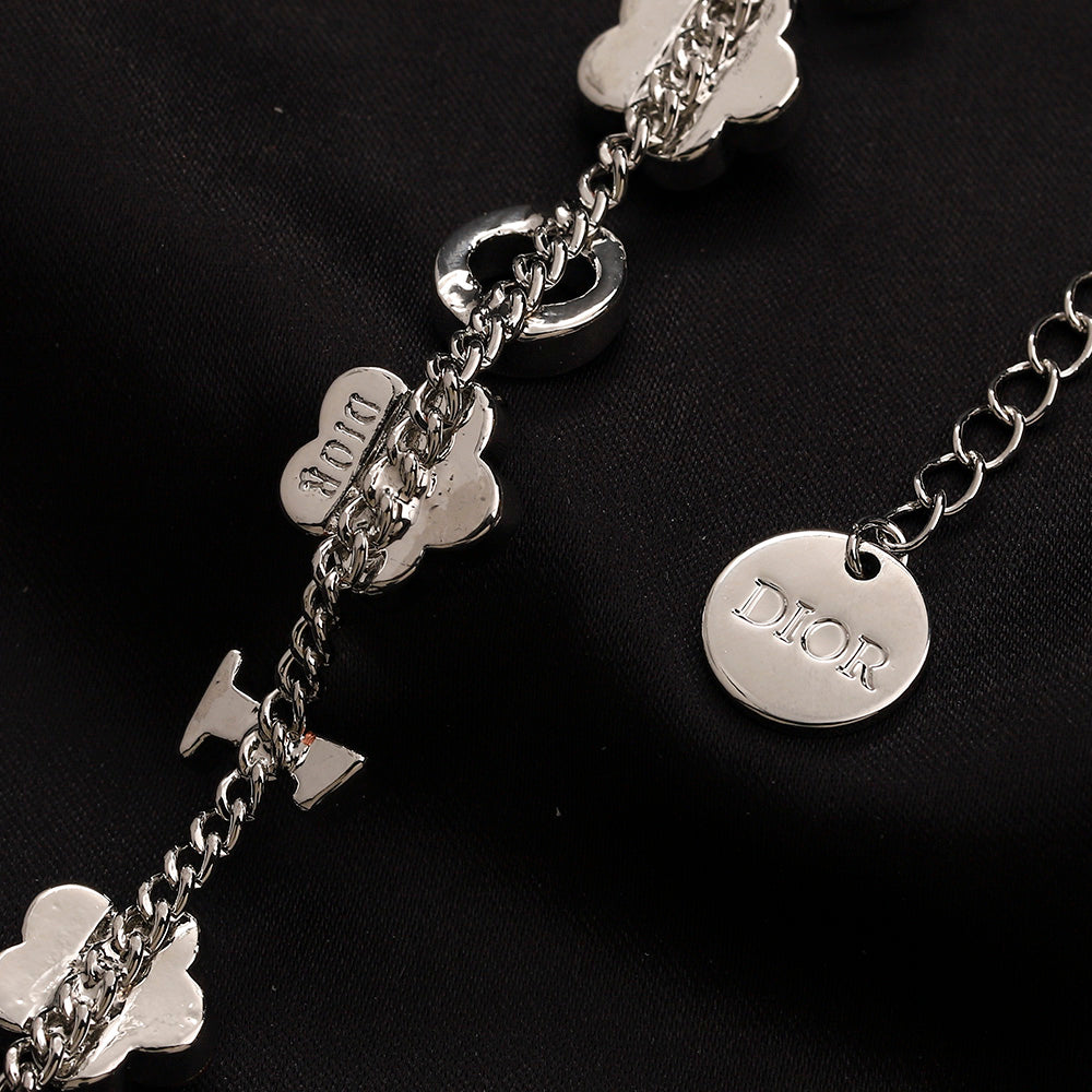 Alloy Floral Letter Earrings, Bracelet & Necklace Collection