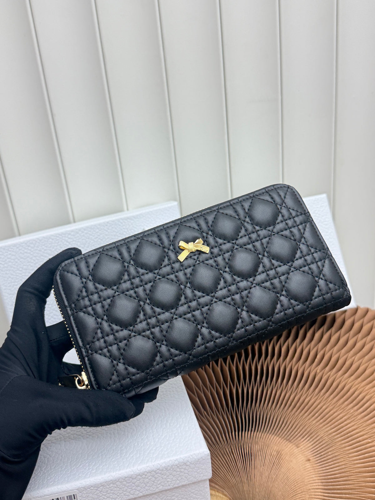 Quilted Long Zip Wallet 036