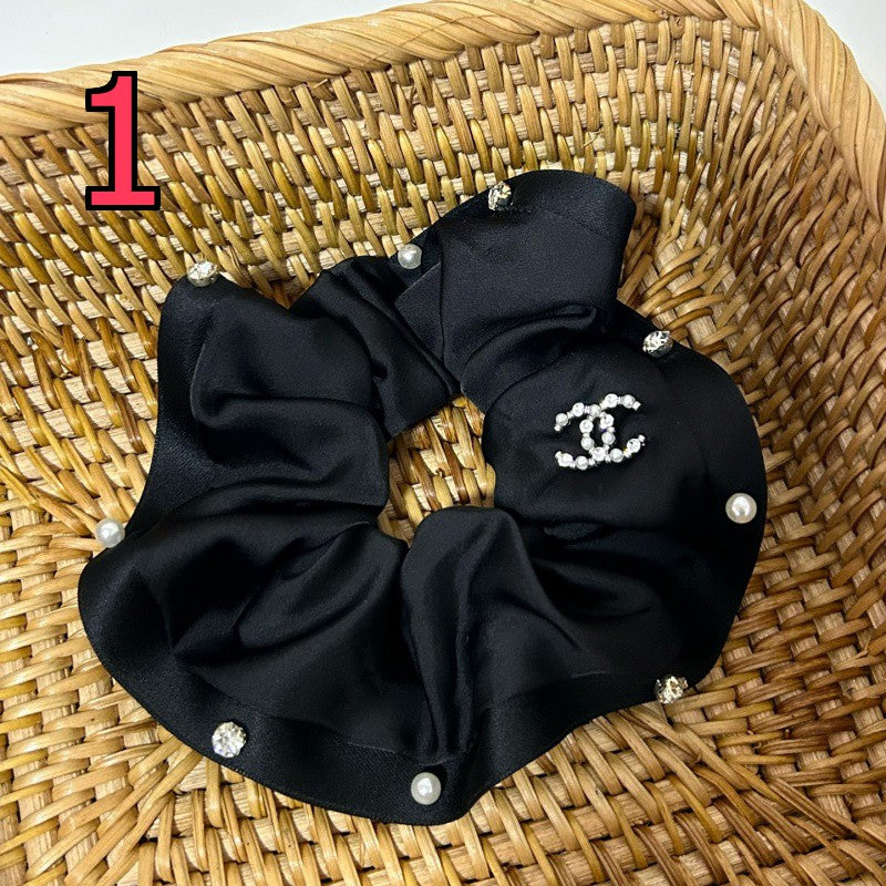 Decorative Scrunchie - Bow and Bead-Accent Options