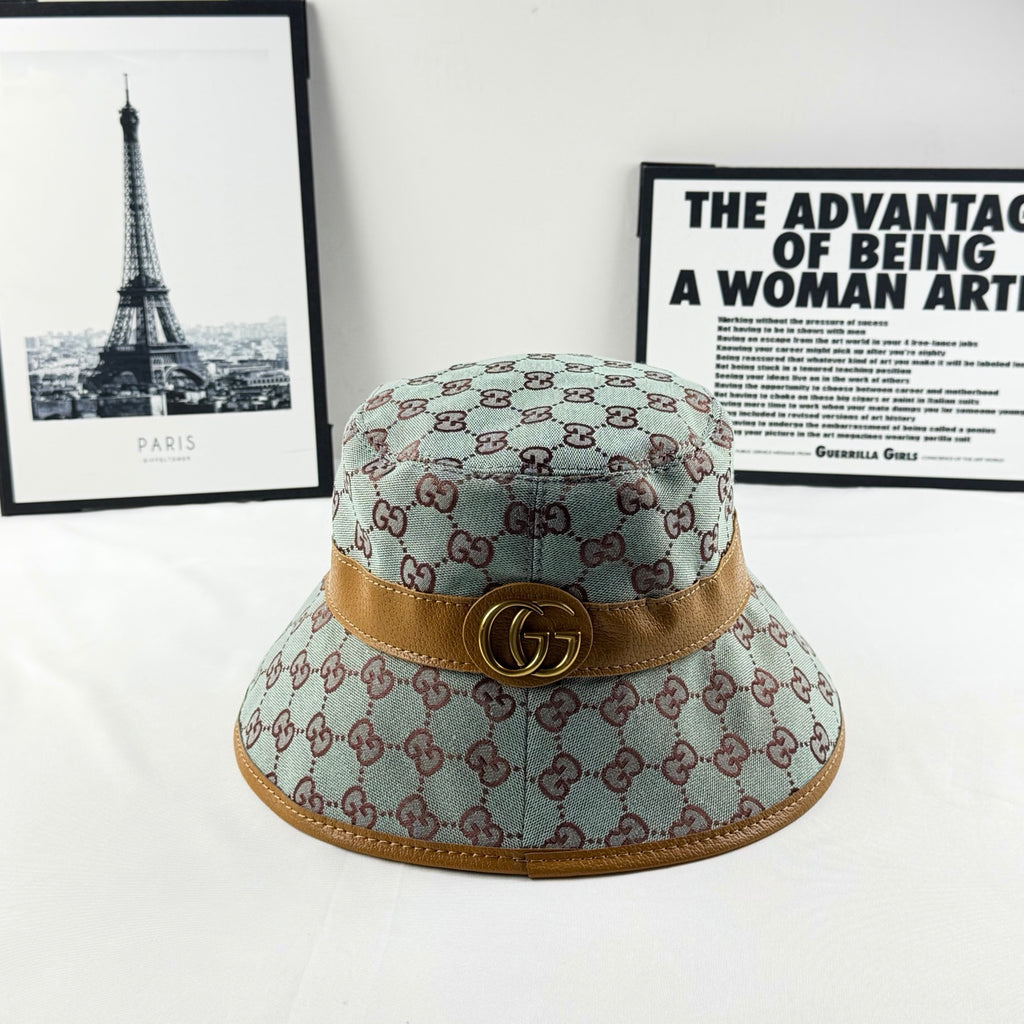 Monogram Bucket Hat with Contrast Band