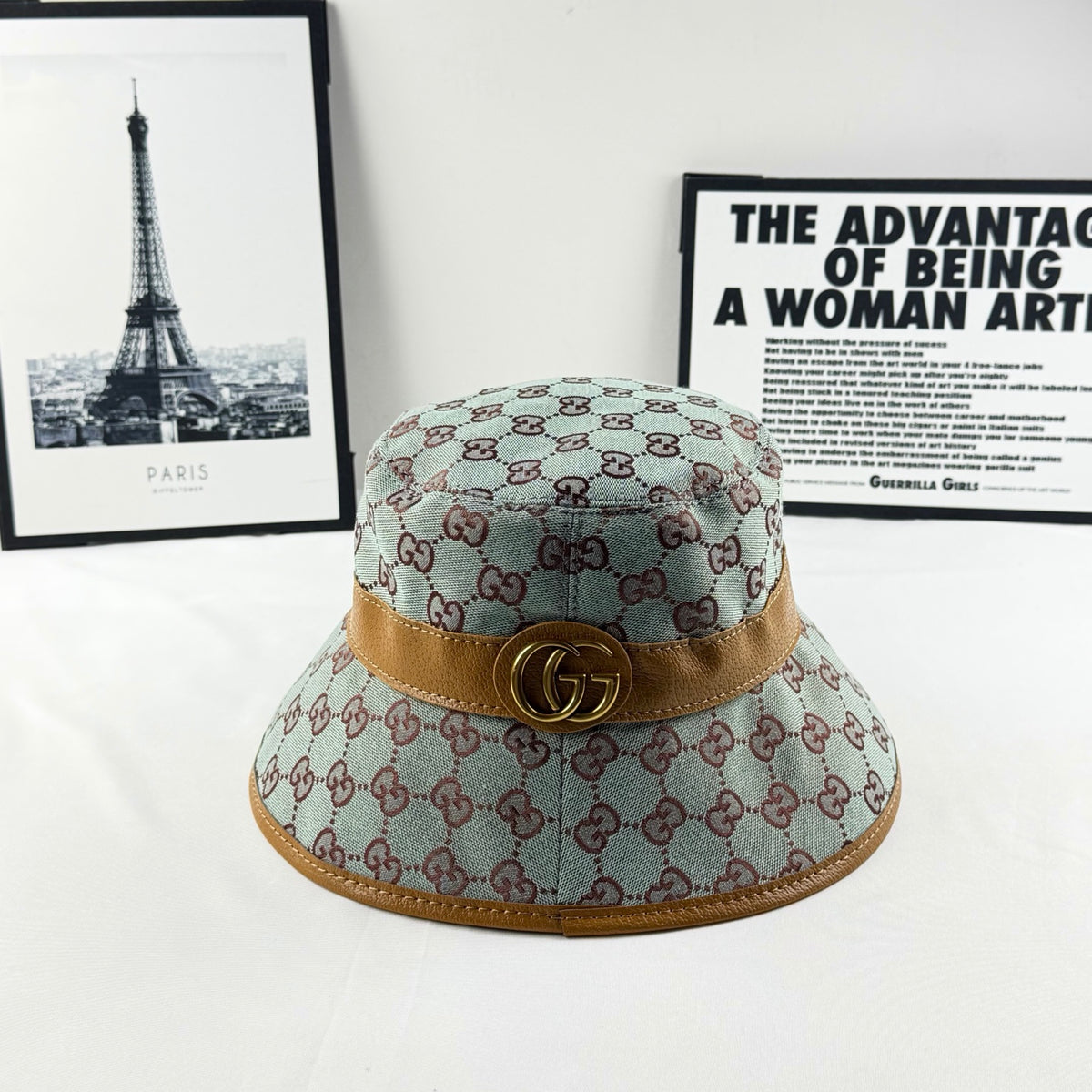 Monogram Bucket Hat with Contrast Band