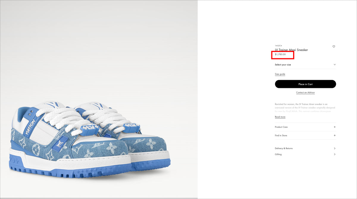 Blue Monogram Chunky Low-Top Sneakers