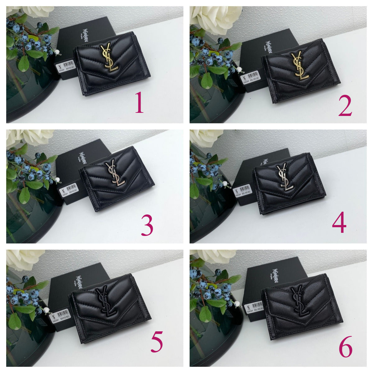 Croc-Embossed Compact Wallet 026