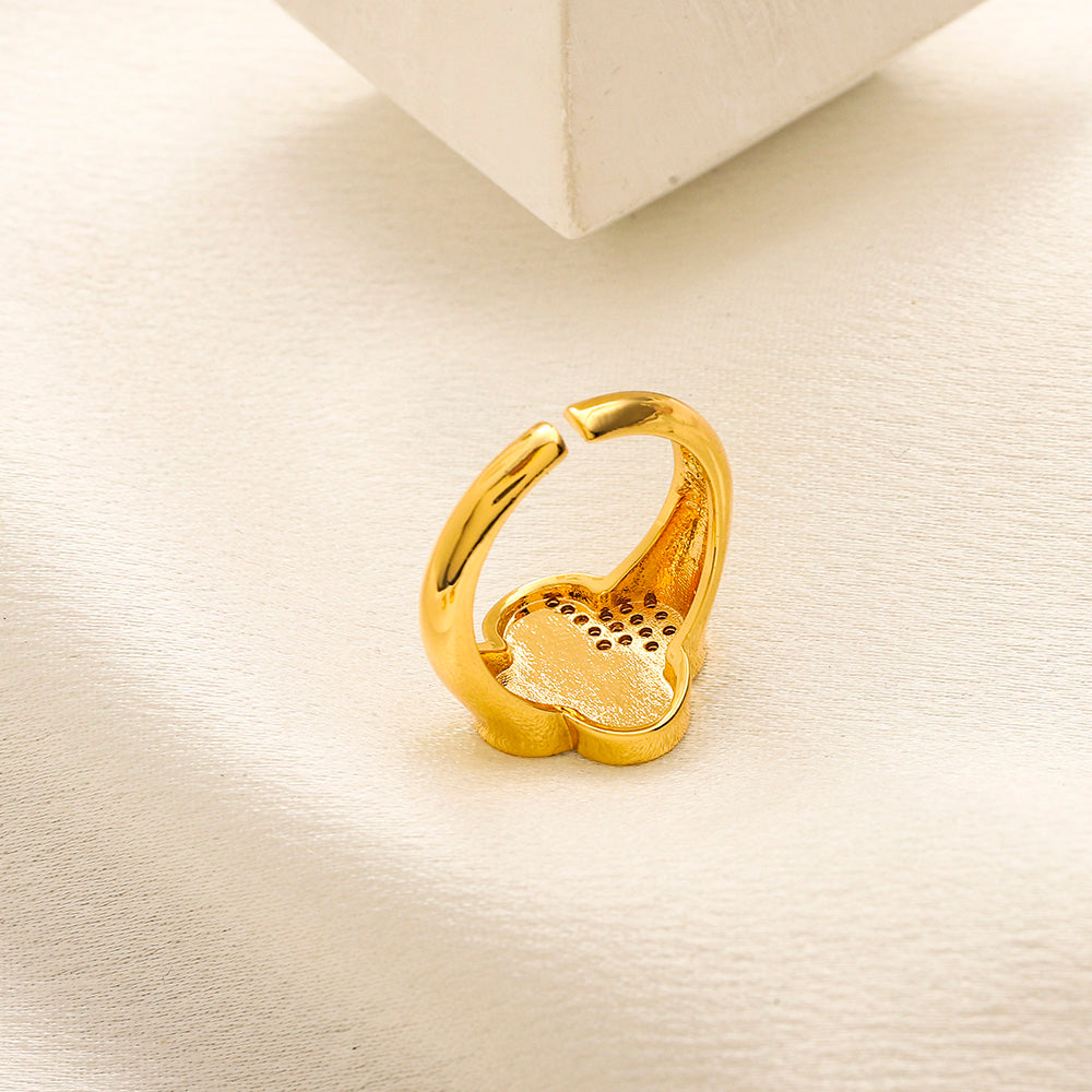 Color-Inlay Monogram Round Ring
