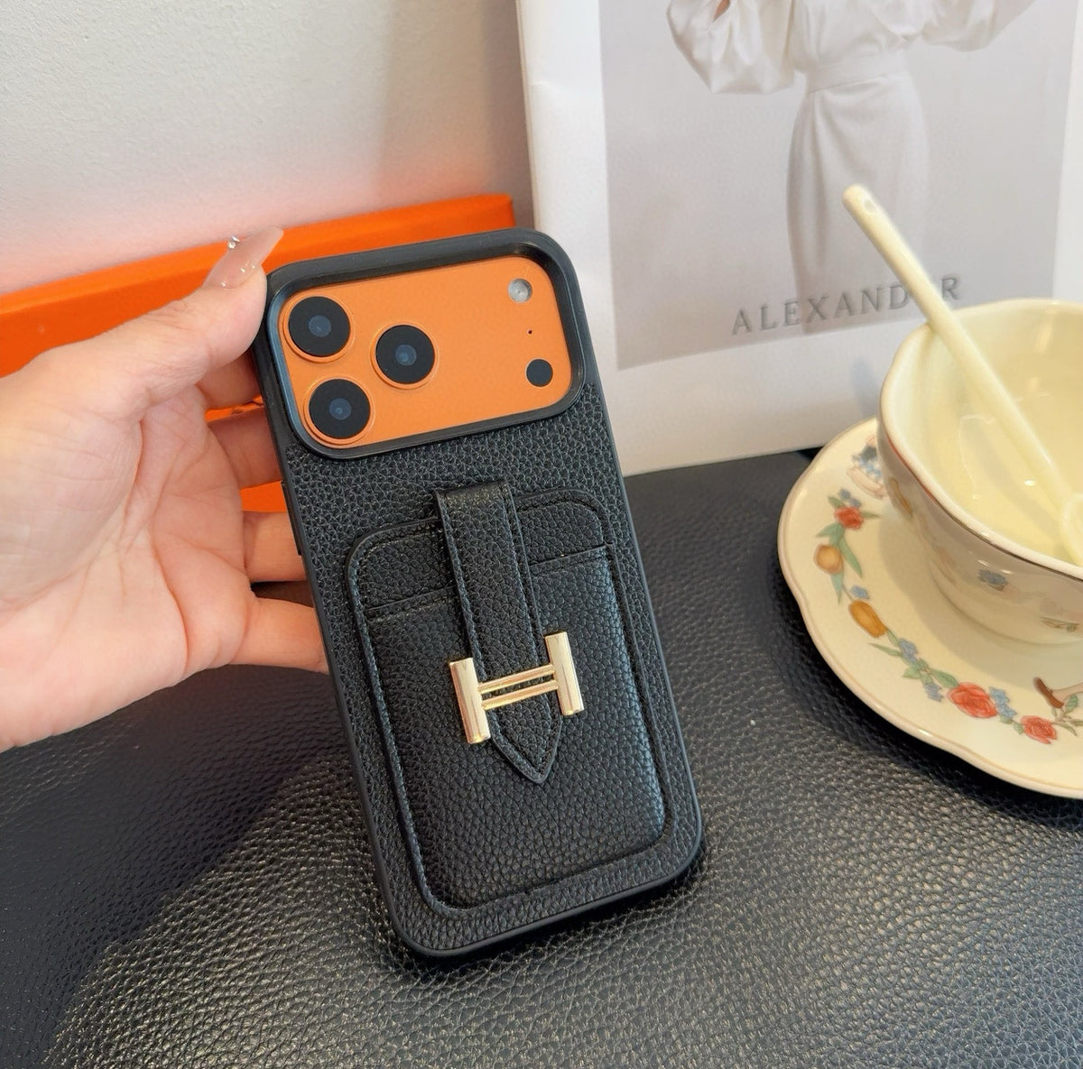 H-Buckle Phone Case with Card Pocket