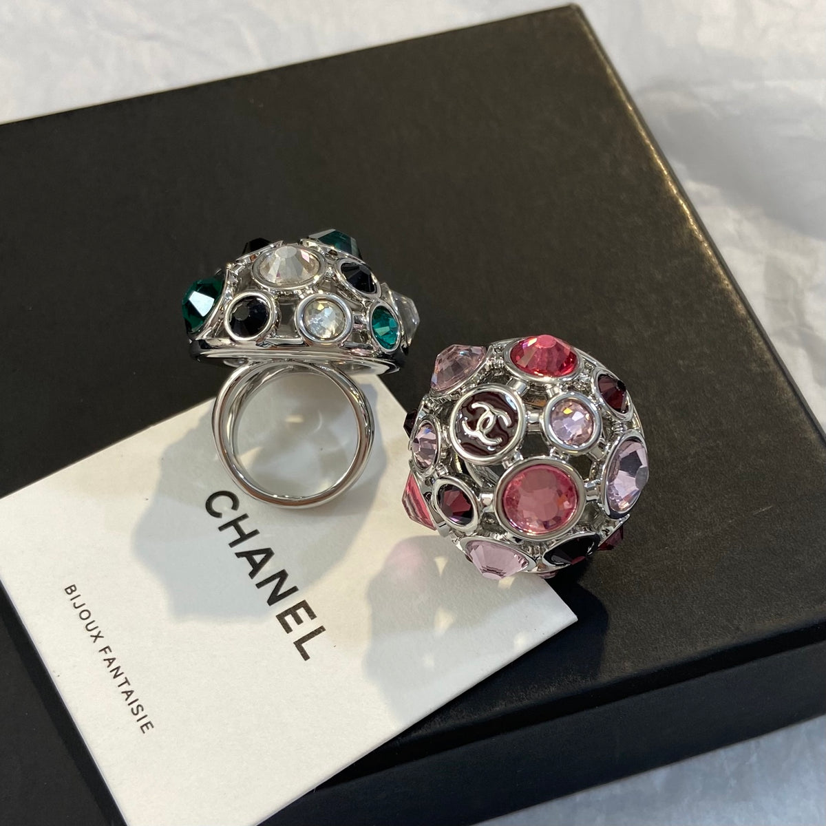 Oval Stone Cluster Statement Ring
