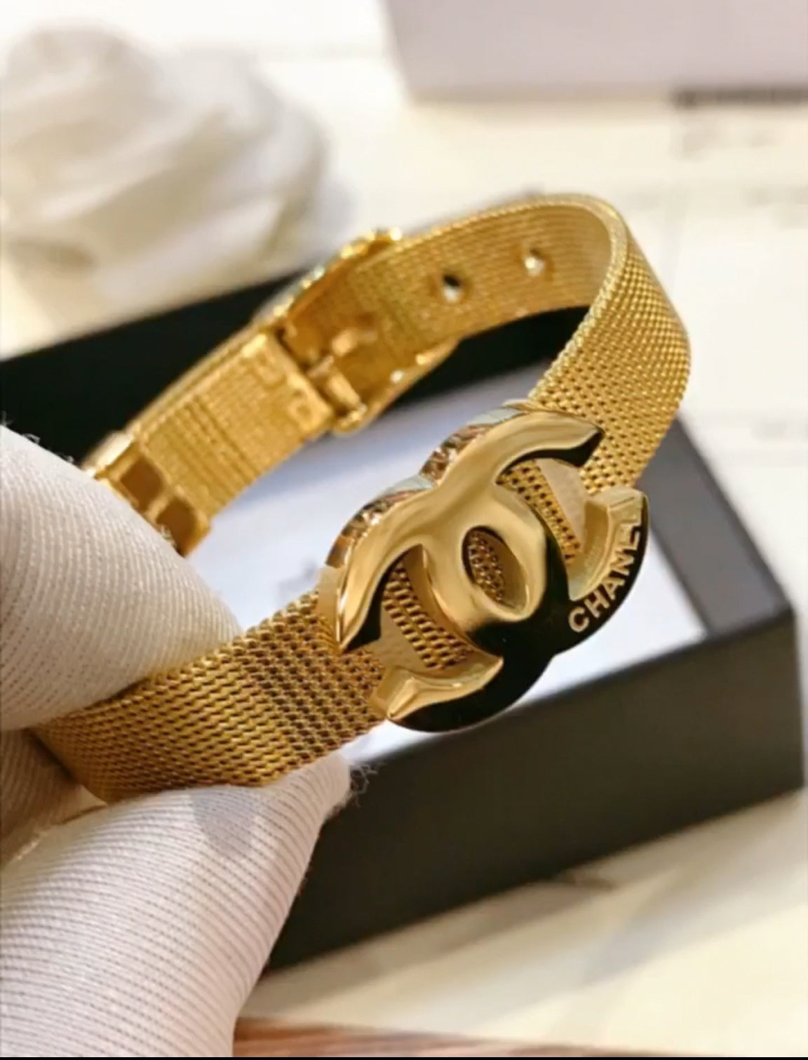 Bracelet Interlocking-C en maille de fil en acier inoxydable 304