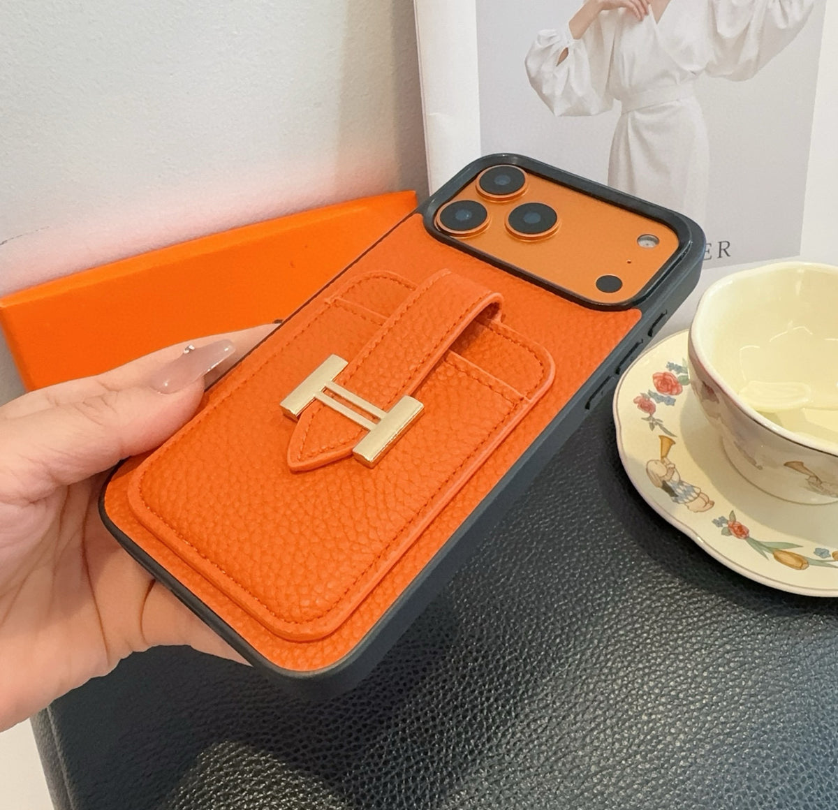H-Buckle Phone Case with Card Pocket