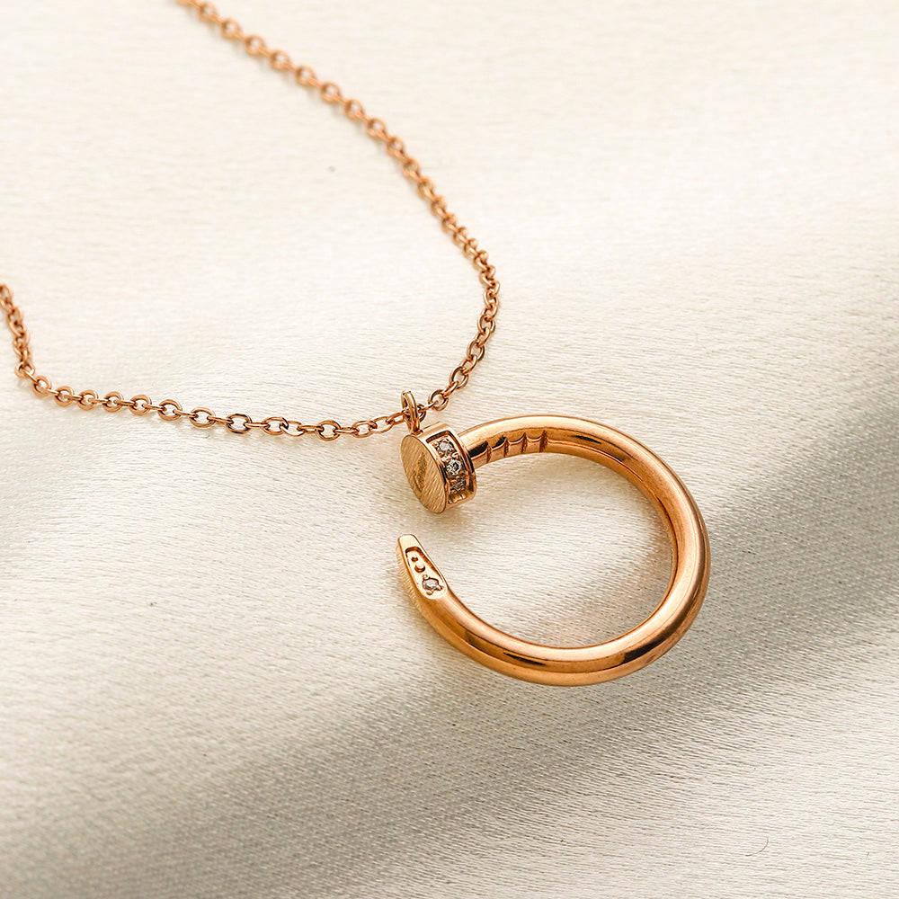 Collier pendentif à anneau ouvert en acier inoxydable 304