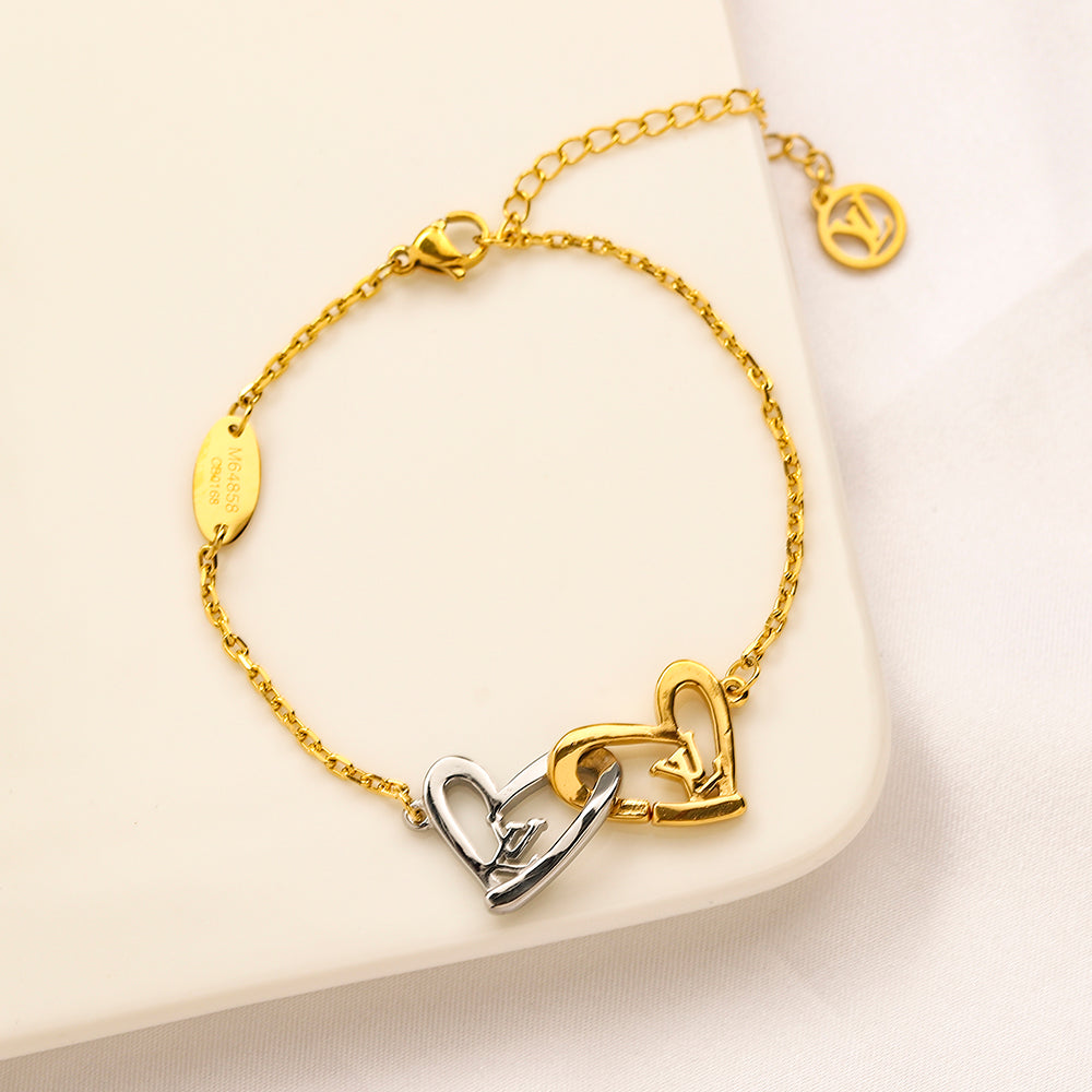 304 Stainless Steel Heart-Motif Earrings, Bracelet & Necklace Collection