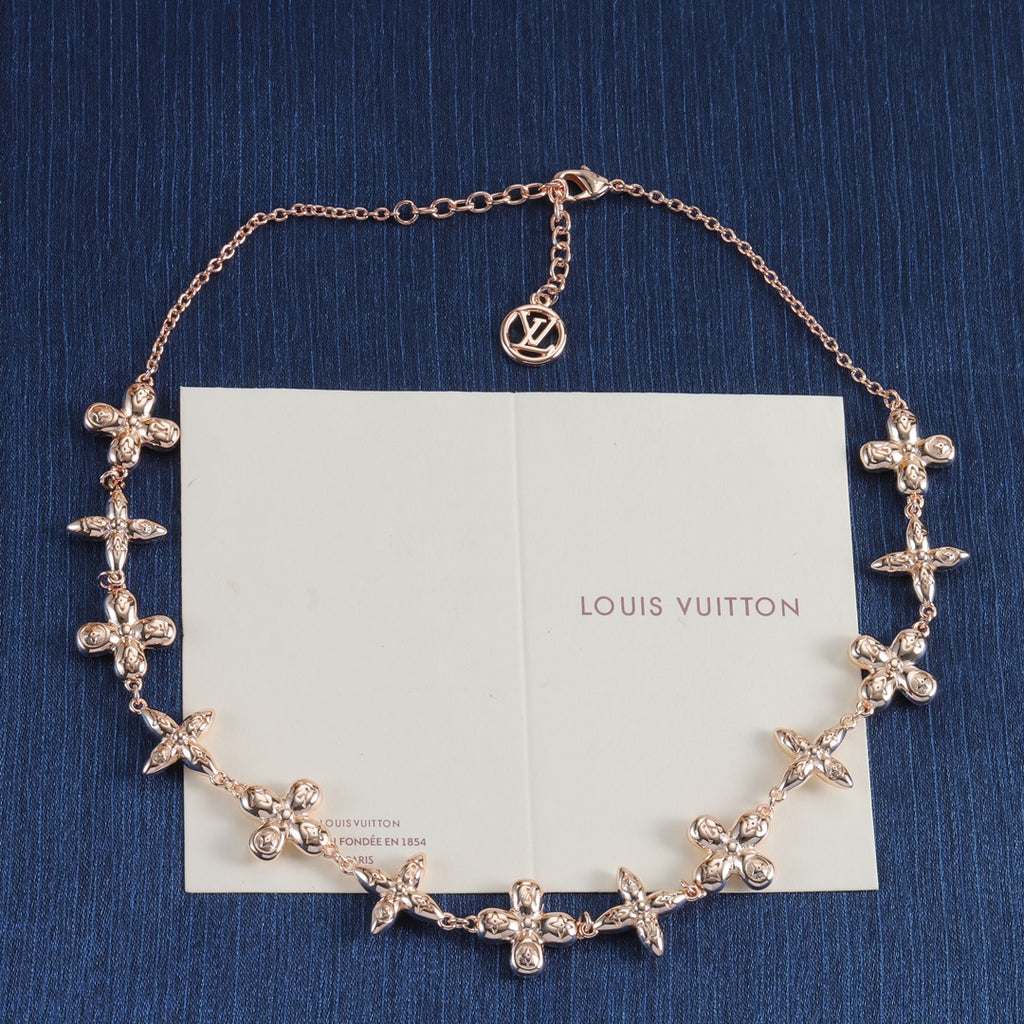 Floral Motif Link Necklace