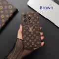 Funda brillante con monograma y correa de mano