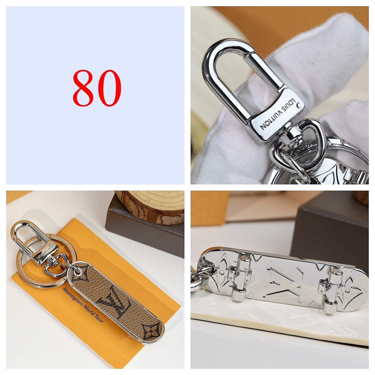 Floral & Letter Charm Keychain - Style Options