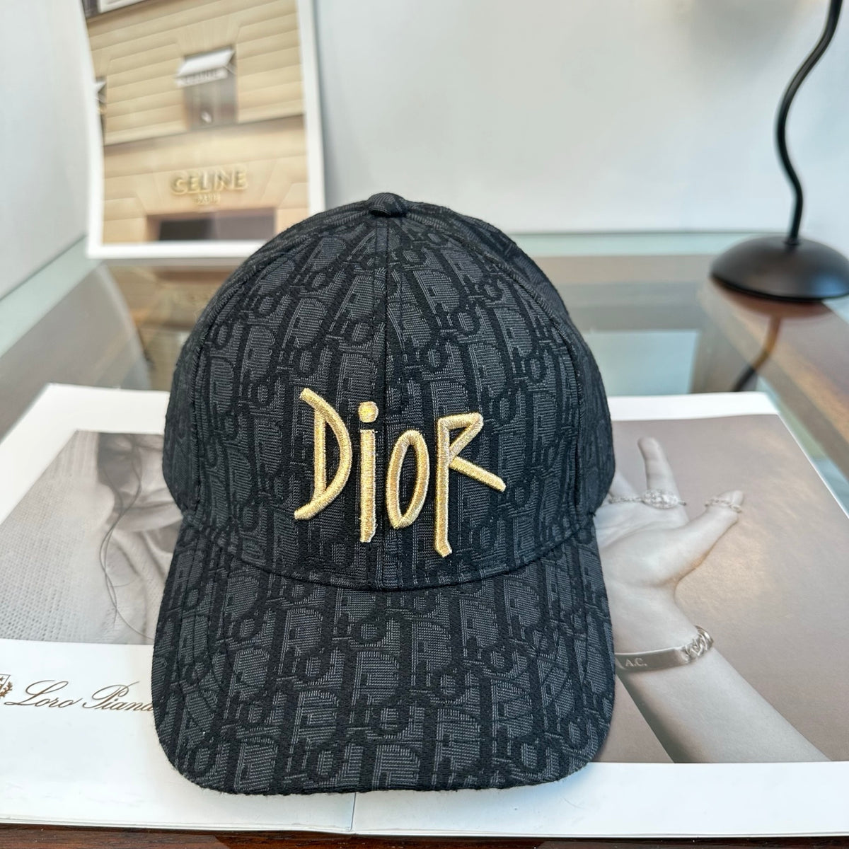 Monogram Lettering Baseball Cap