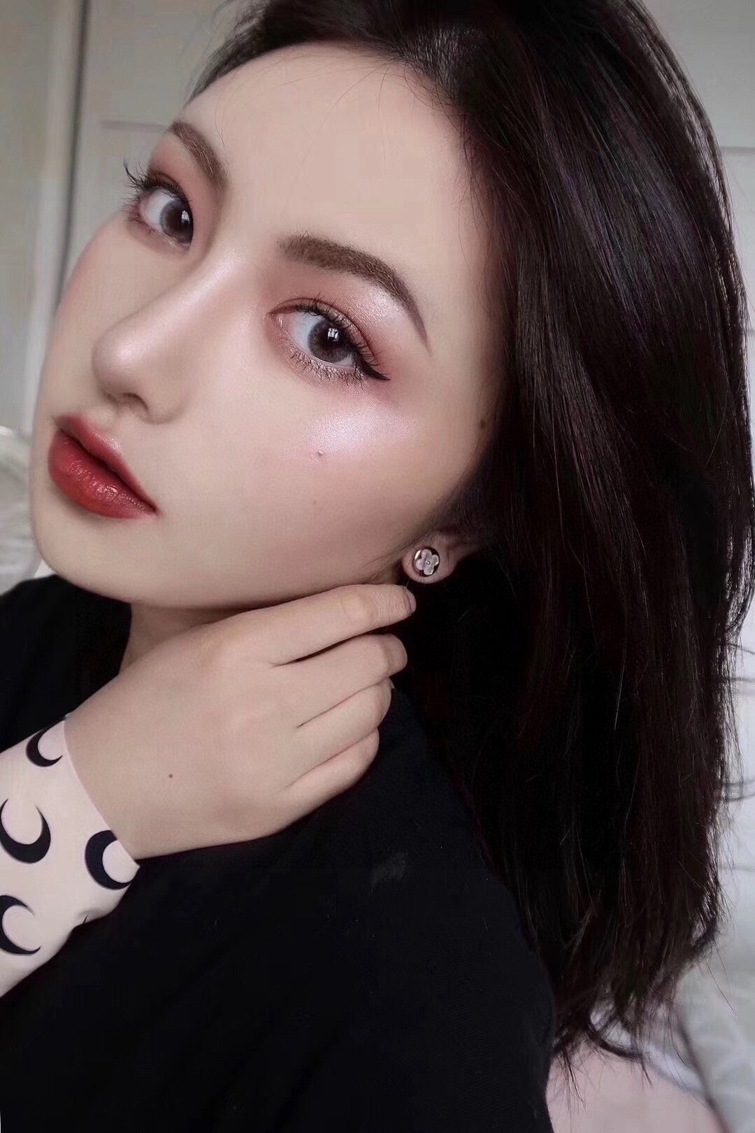 Asymmetric Floral Stud Earrings