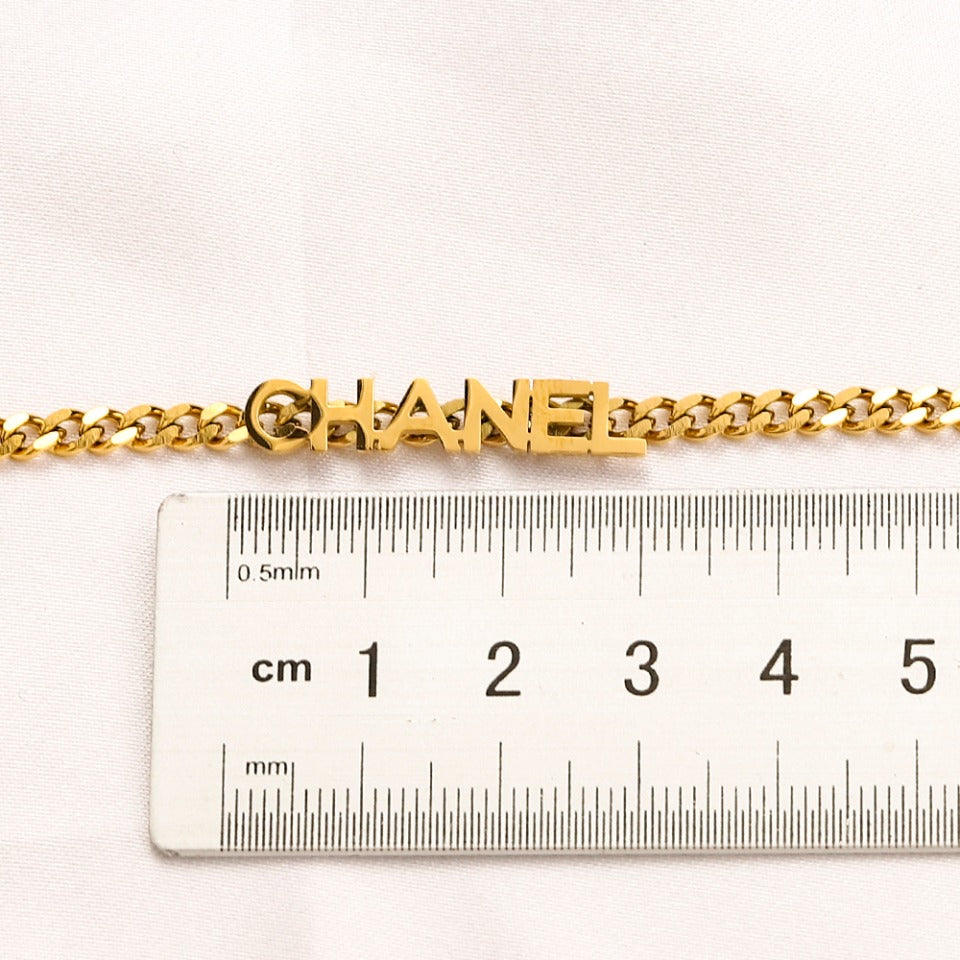 Pulsera y collar de cadena con barra y letras de acero inoxidable 304 - Individual o conjunto