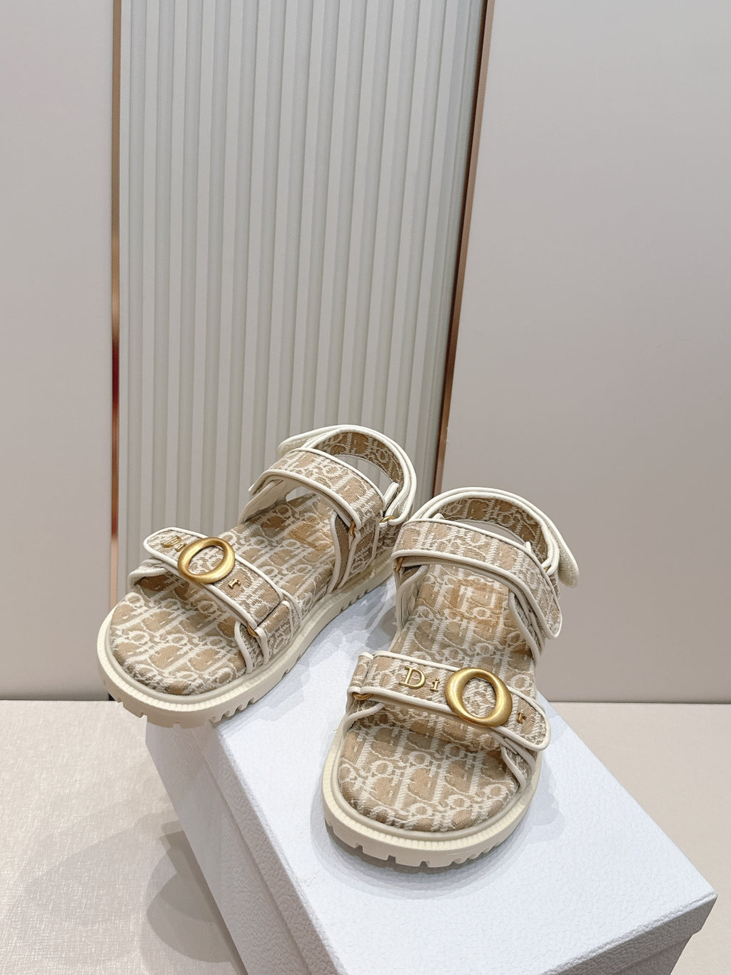 Double-Strap Platform Sandals with Ankle Strap