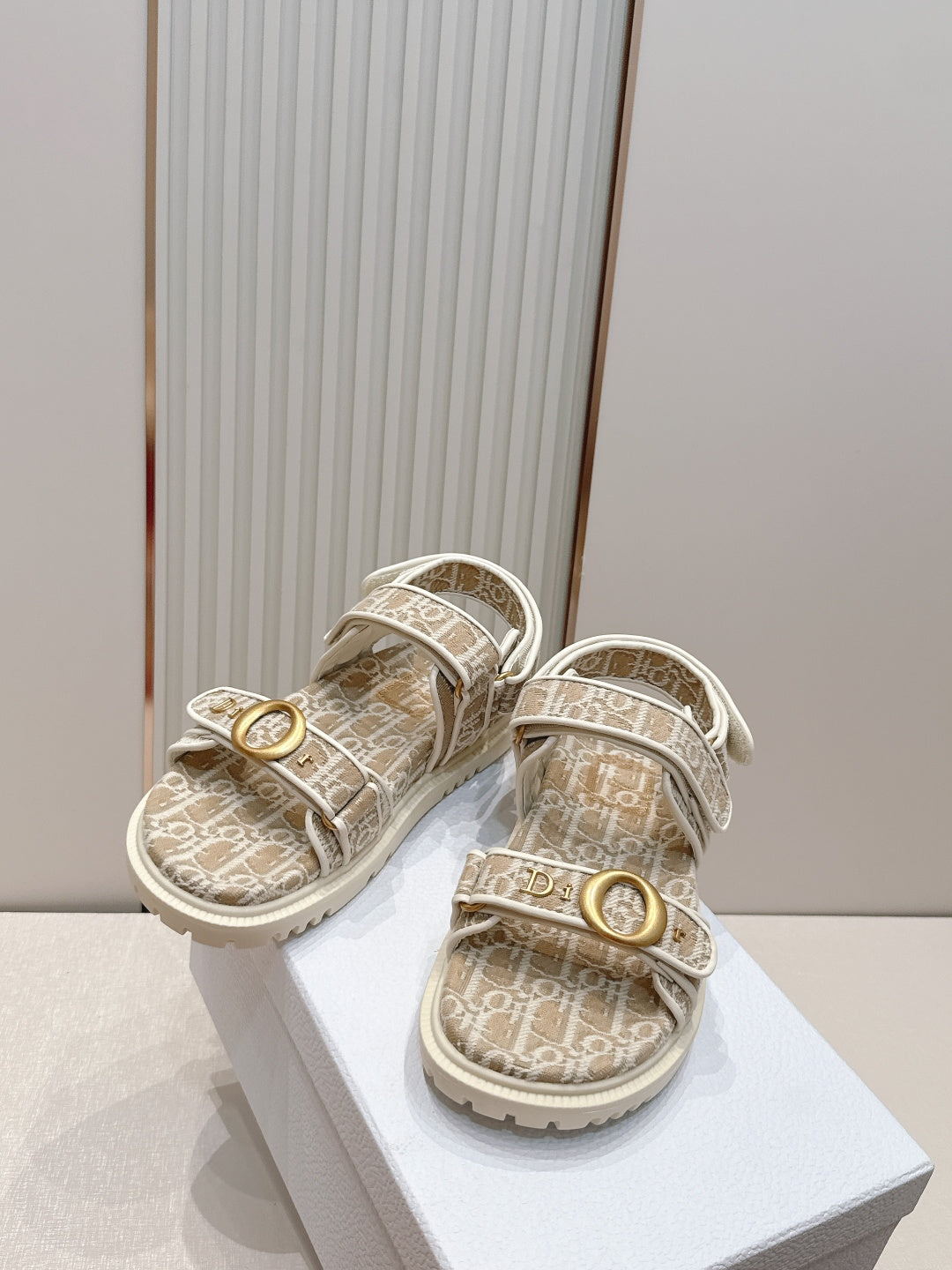 Double-Strap Platform Sandals with Ankle Strap