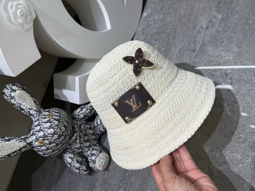 Crochet Bucket Hat with Floral Accent