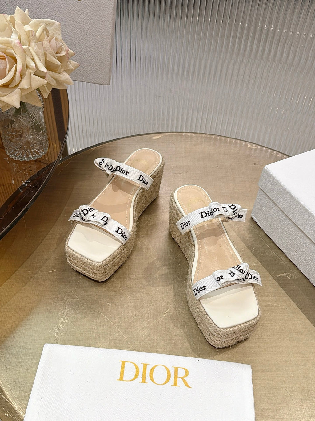 Lettered Strap Platform Sandals