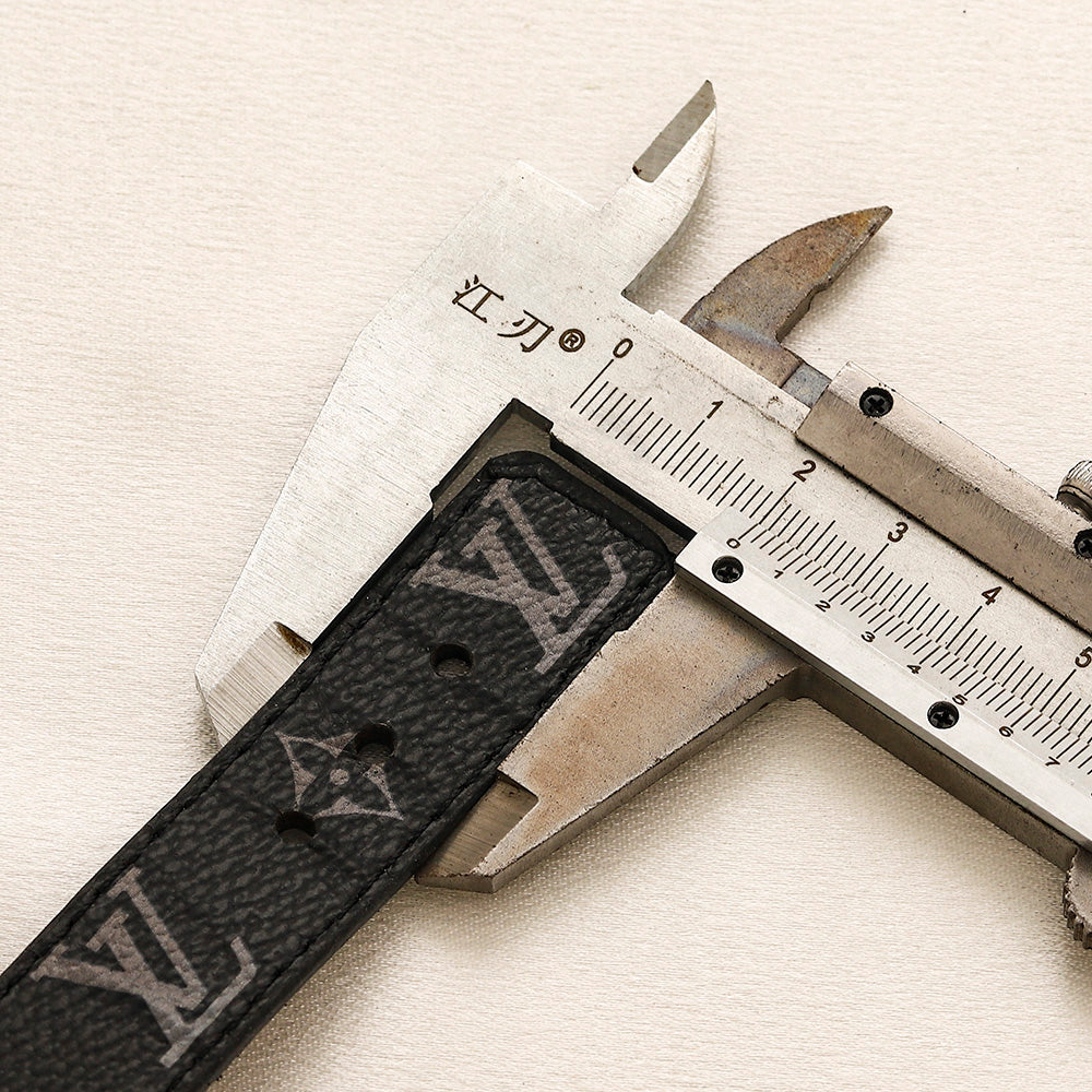 304 Stainless Steel Wide Black Monogram Strap Bracelet