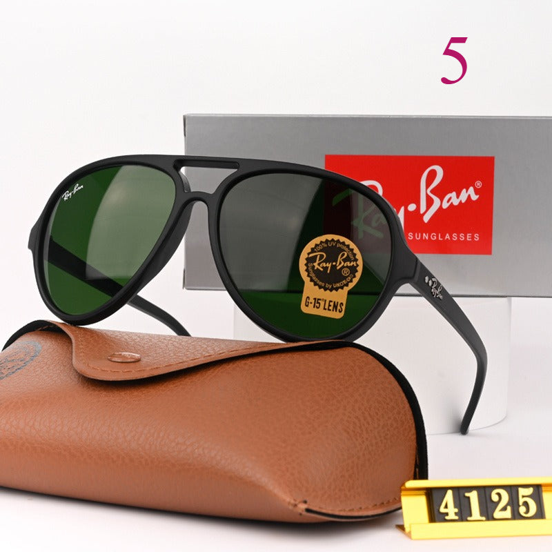 Metal Aviator Sunglasses with Color-Trimmed Rims