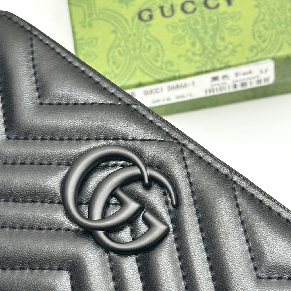 Chevron Quilted Long Zip Wallet 011
