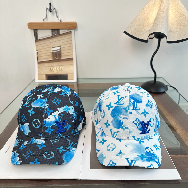 Blue Graphic Monogram Baseball Cap