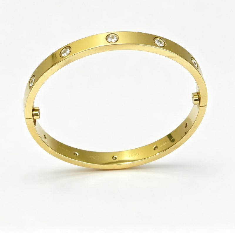 Bracelet jonc en pierre ronde