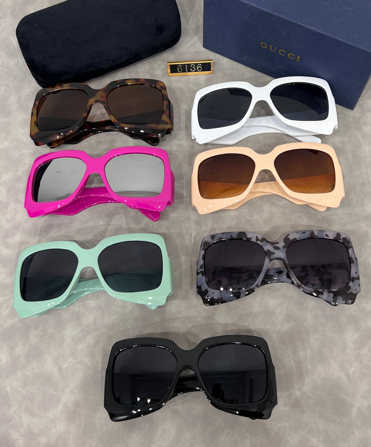 Gafas de sol de mariposa extragrandes con patillas anchas con logotipo