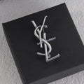 Polished Stacked Letter Brooch