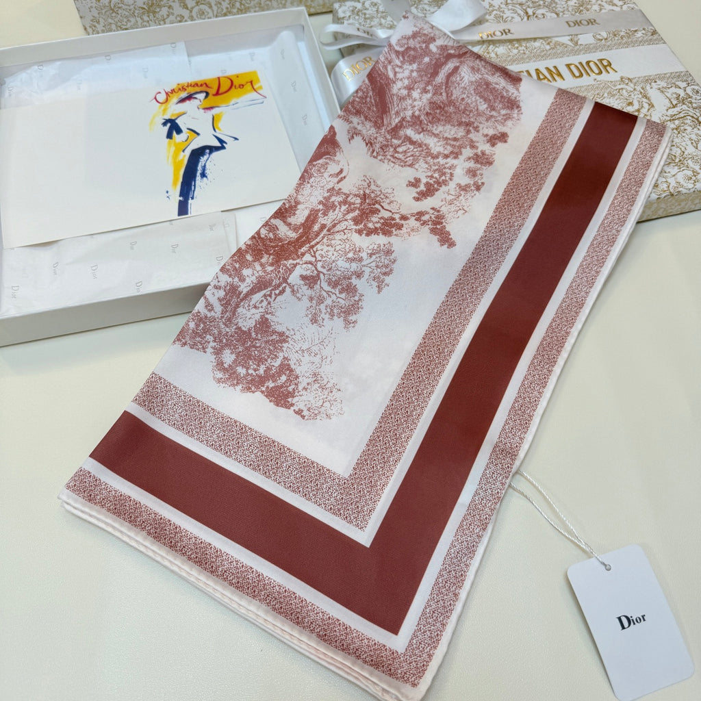 Foulard carré à imprimé paysage color block – 90 x 90 cm