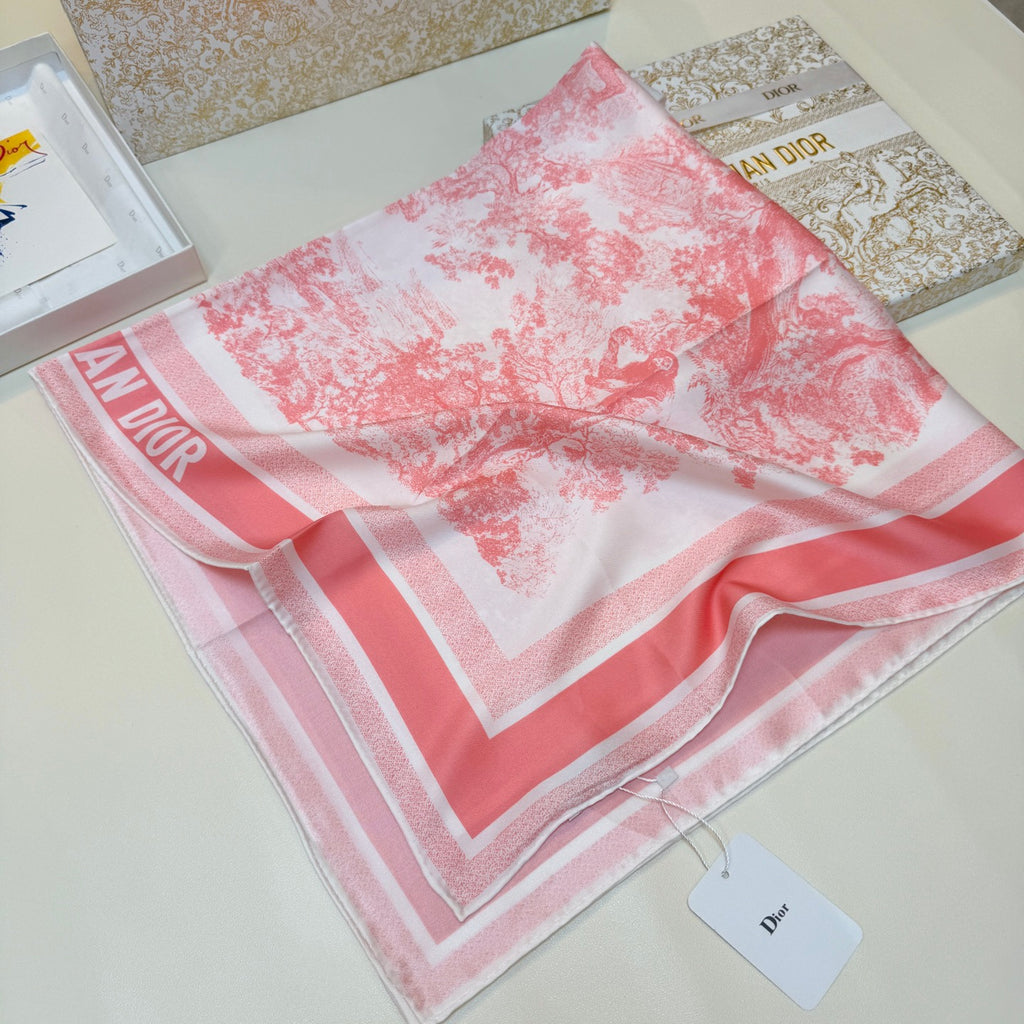 Foulard carré à imprimé paysage color block – 90 x 90 cm