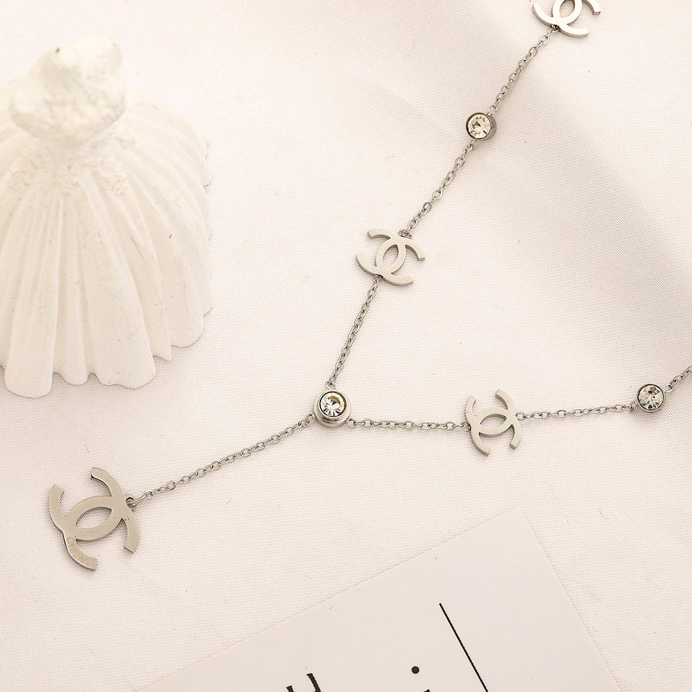 Collier pour station avec anneaux entrelacés en C et cercles ouverts, en acier inoxydable 304