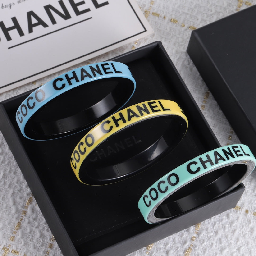Pastel Lettering Wide Cuff Bracelet