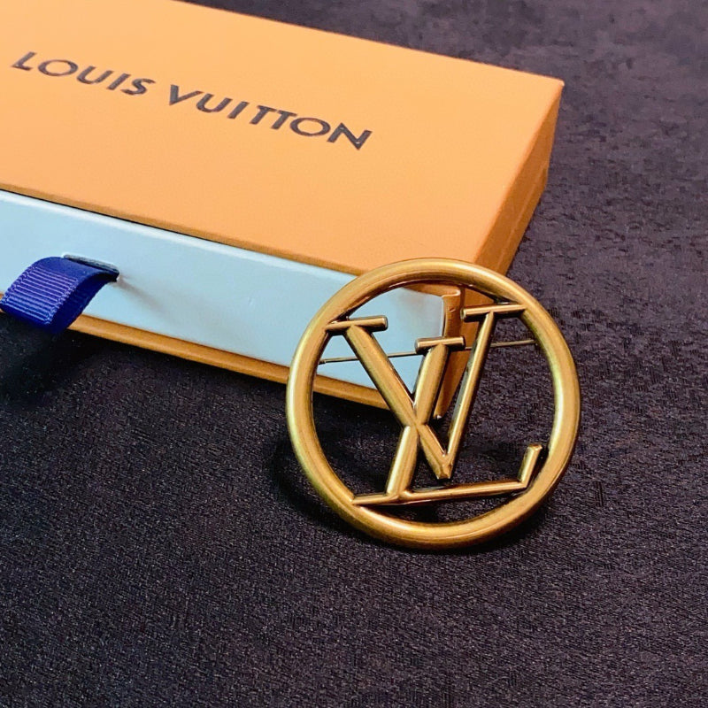 Open Round Frame Letter Brooch