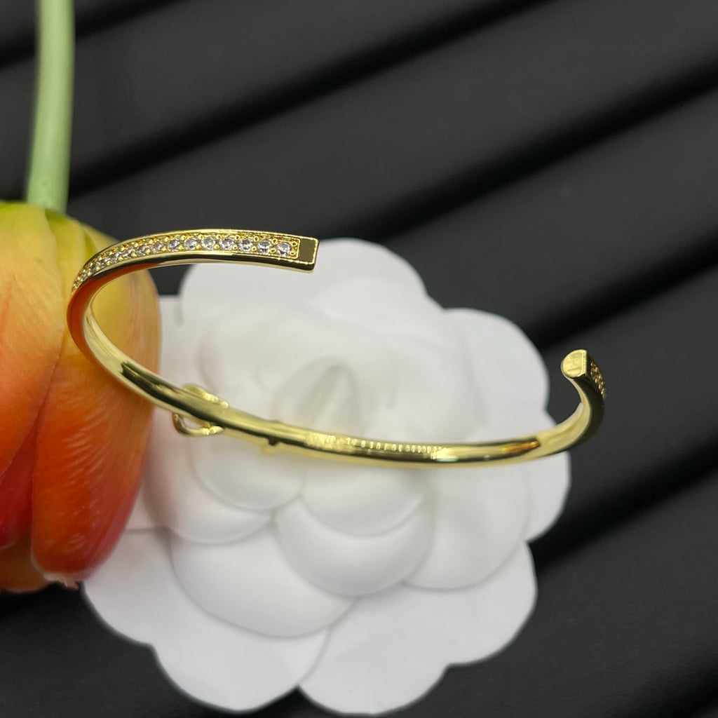 Gold-Tone Pave Buckle Cuff Bracelet