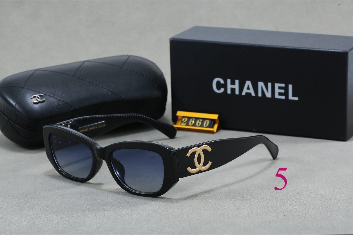 Gafas de sol cat-eye redondeadas con varillas con logotipo entrelazado